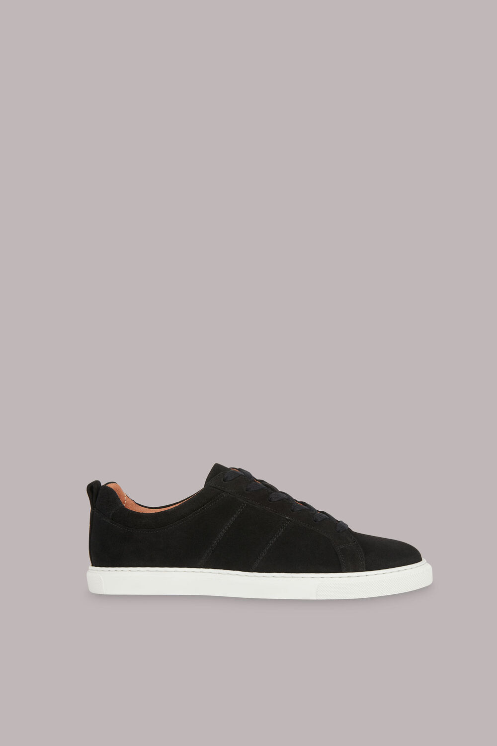 Koki Suede Lace Up Trainer Black