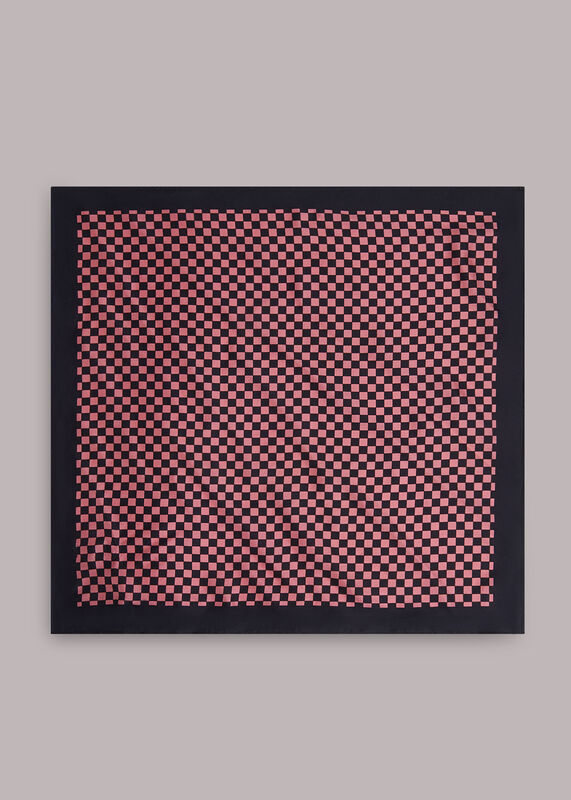 Checkerboard Silk Scarf