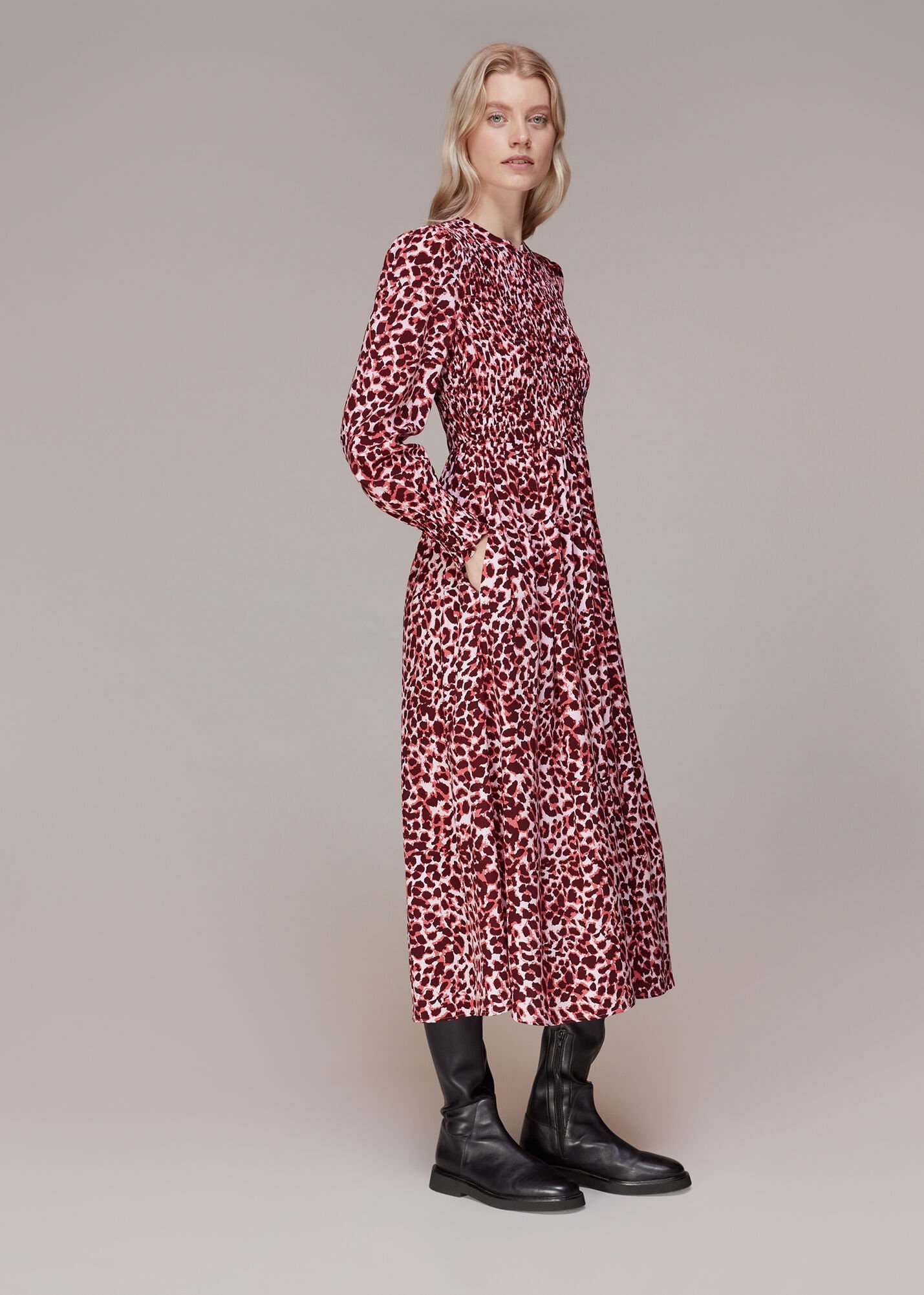 Pink animal print dress sales