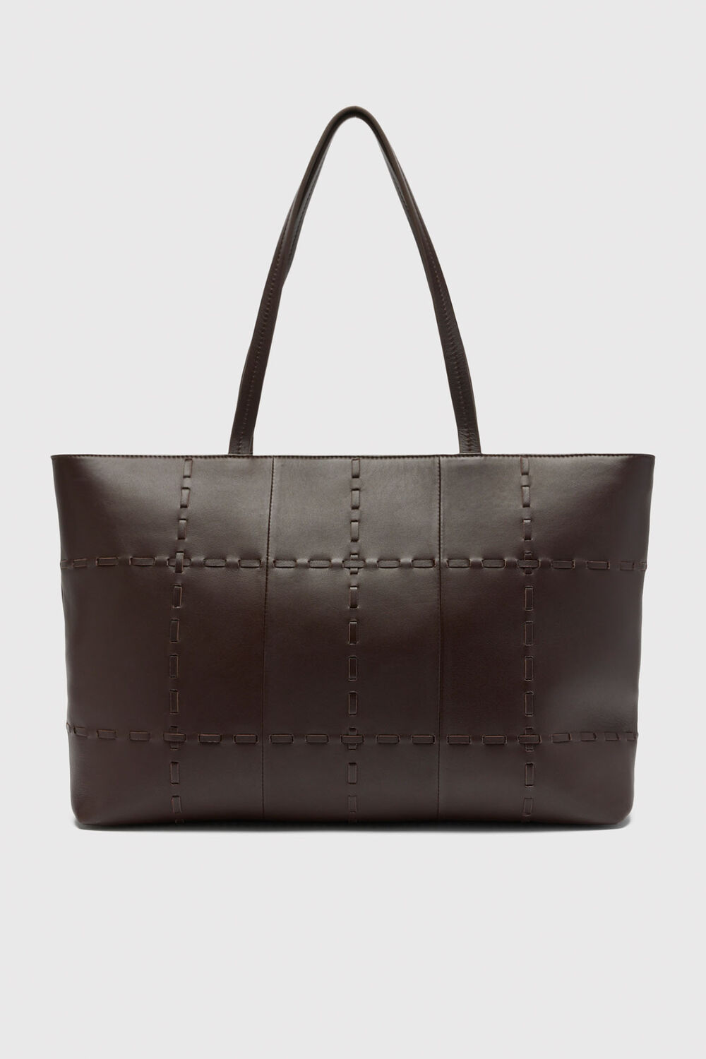 Chocolate Whipstitch Tote Bag