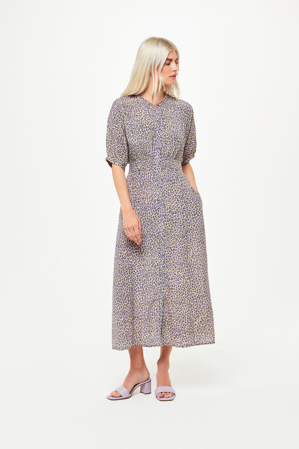 Petite Dashed Leopard Midi Dress