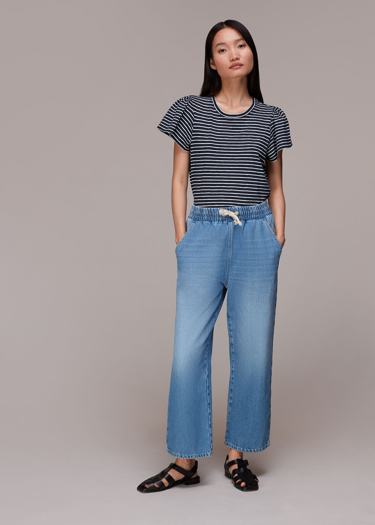 Cotton Frill Stripe T Shirt