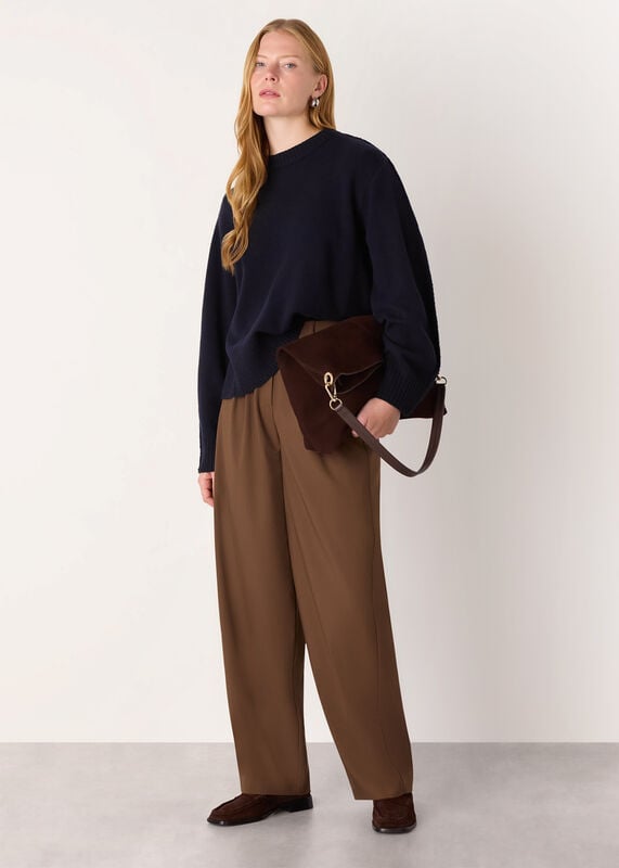 Navy Side Stripe Detail Wool Knit