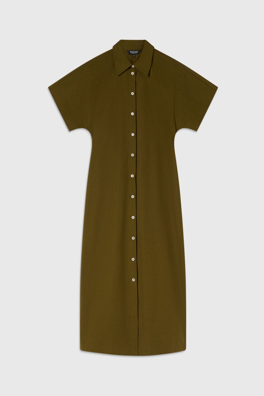Cut Out Back Poplin Midi Dress