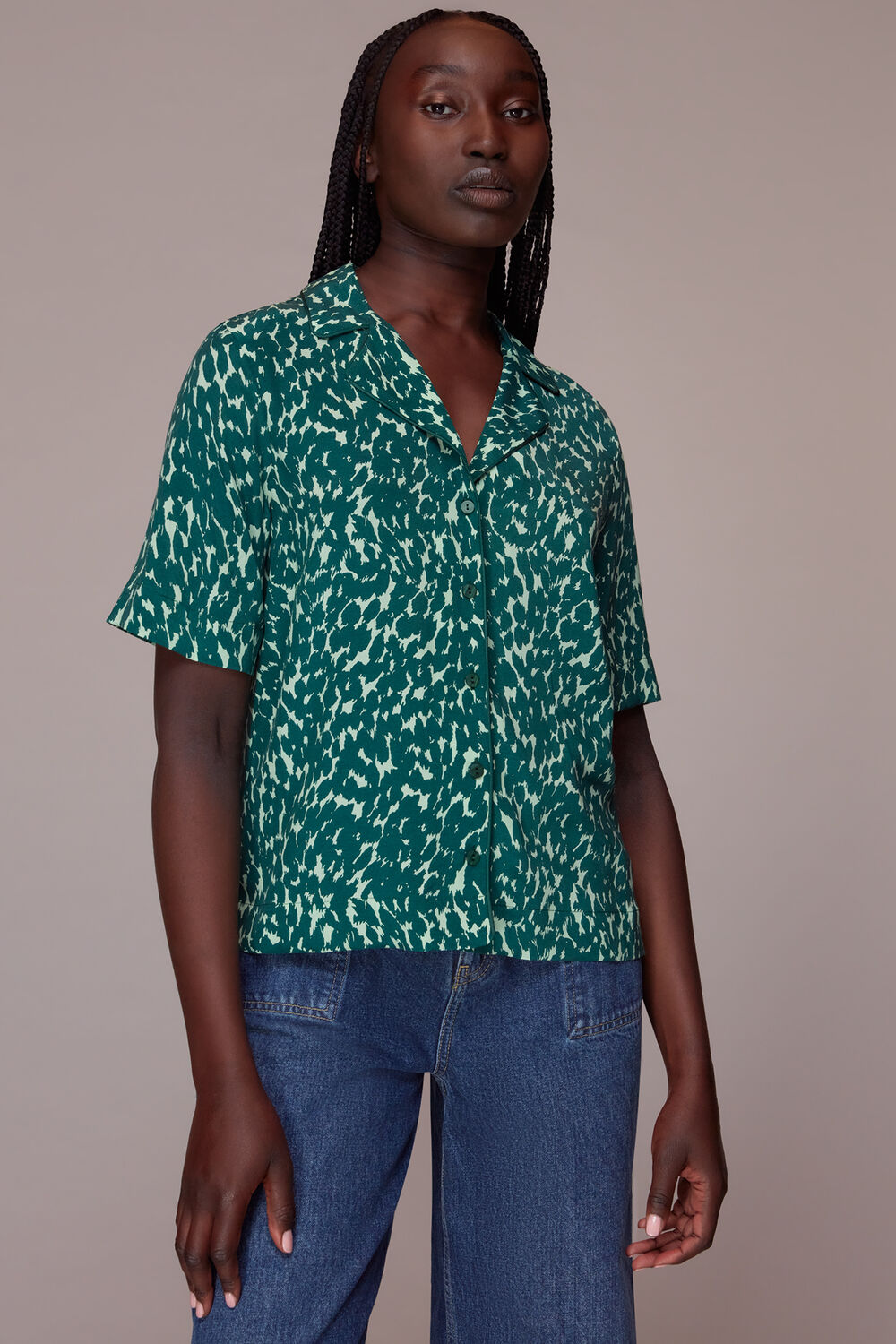 Green Sahara Cat Alena Pyjama Shirt