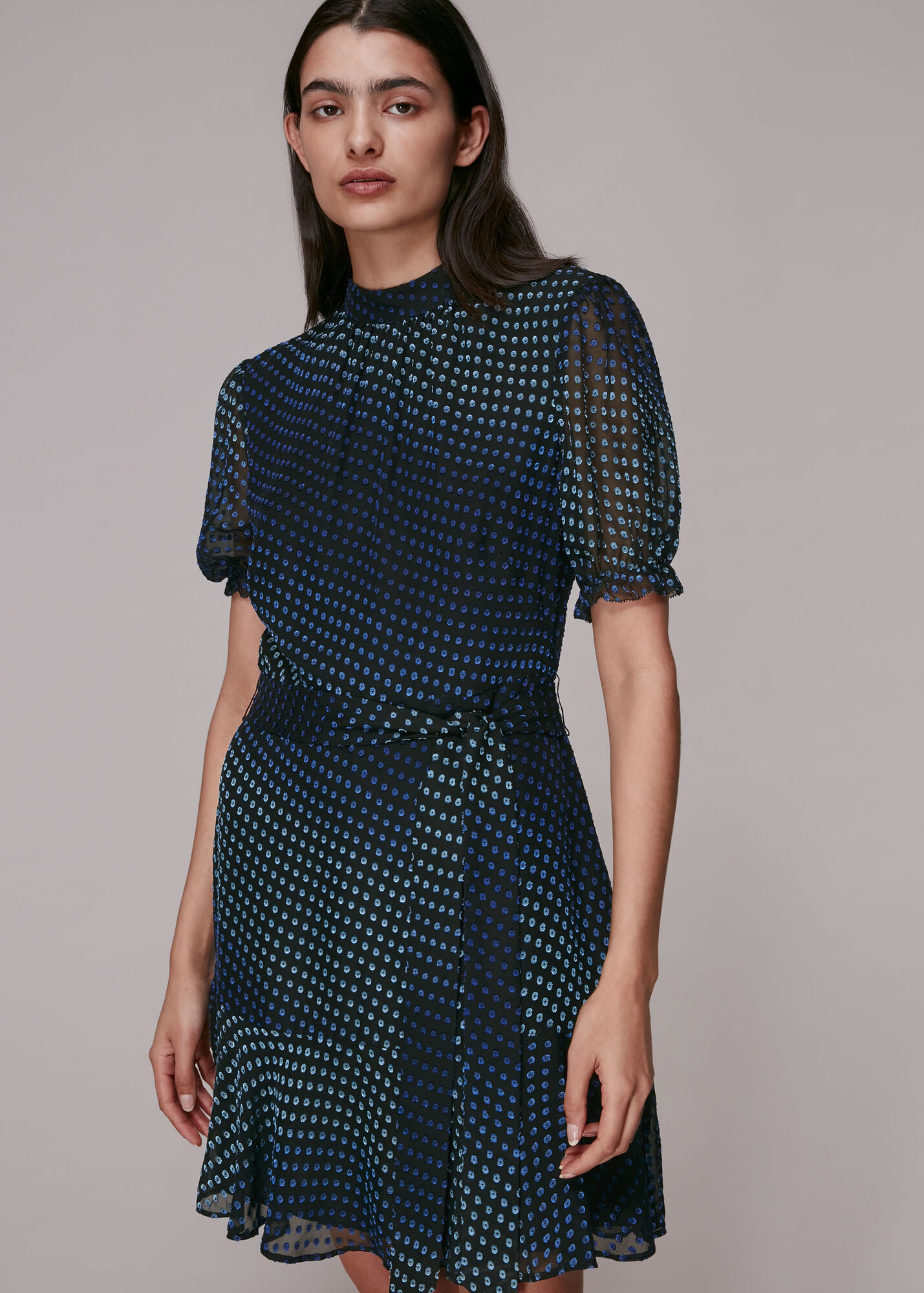 Blue/Multi Gianna Ombre Dobby Dress WHISTLES Whistles US