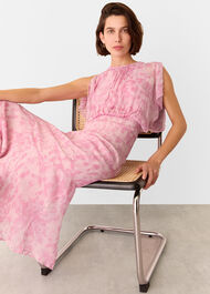 Dashed Brush Marks Midi Dress