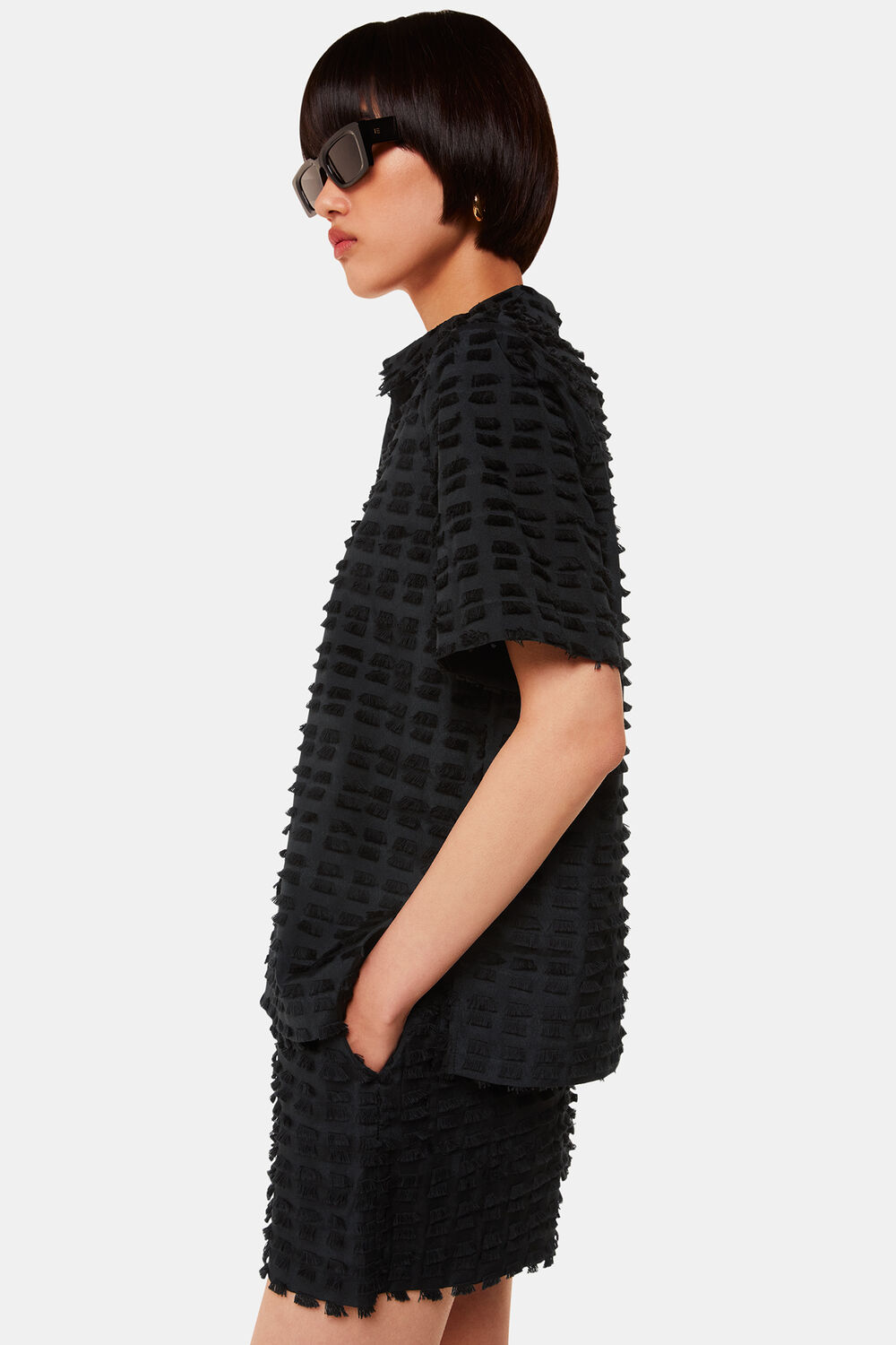 Black Cami Fringe Shirt