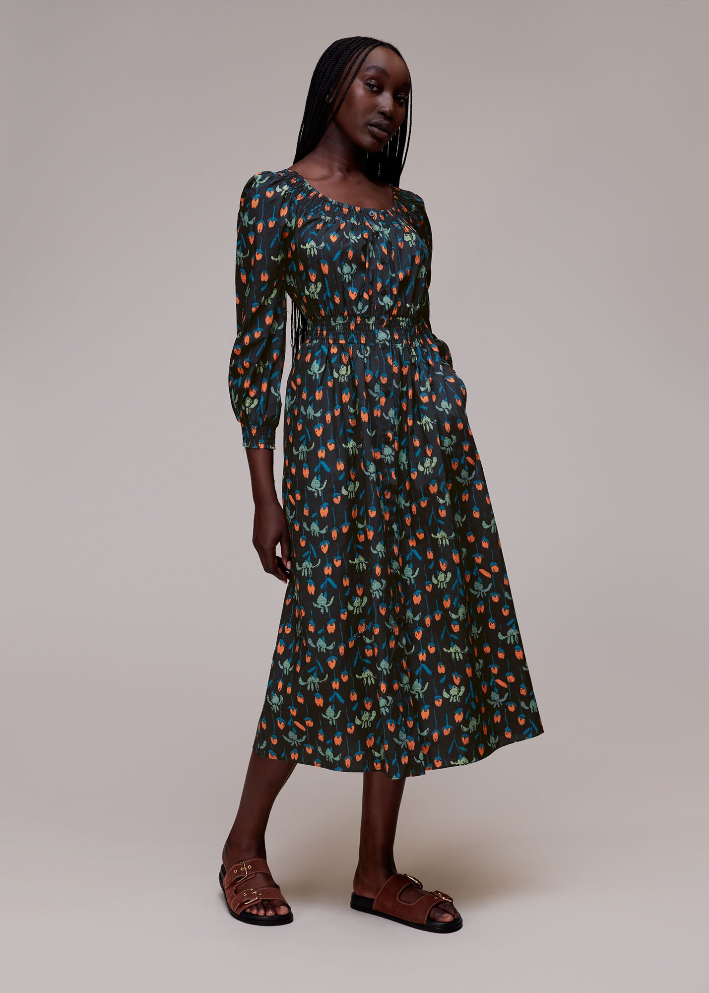 Cotton long deals midi dress