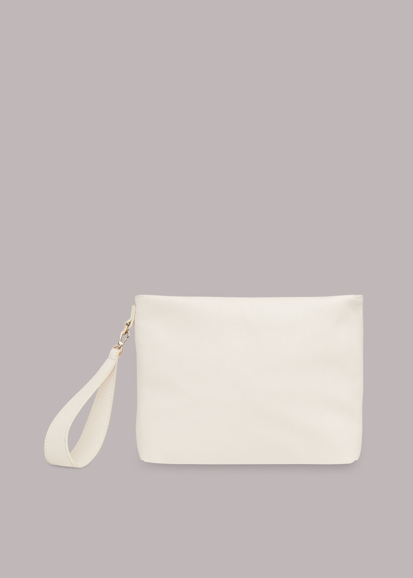 Whistles white shop clutch bag