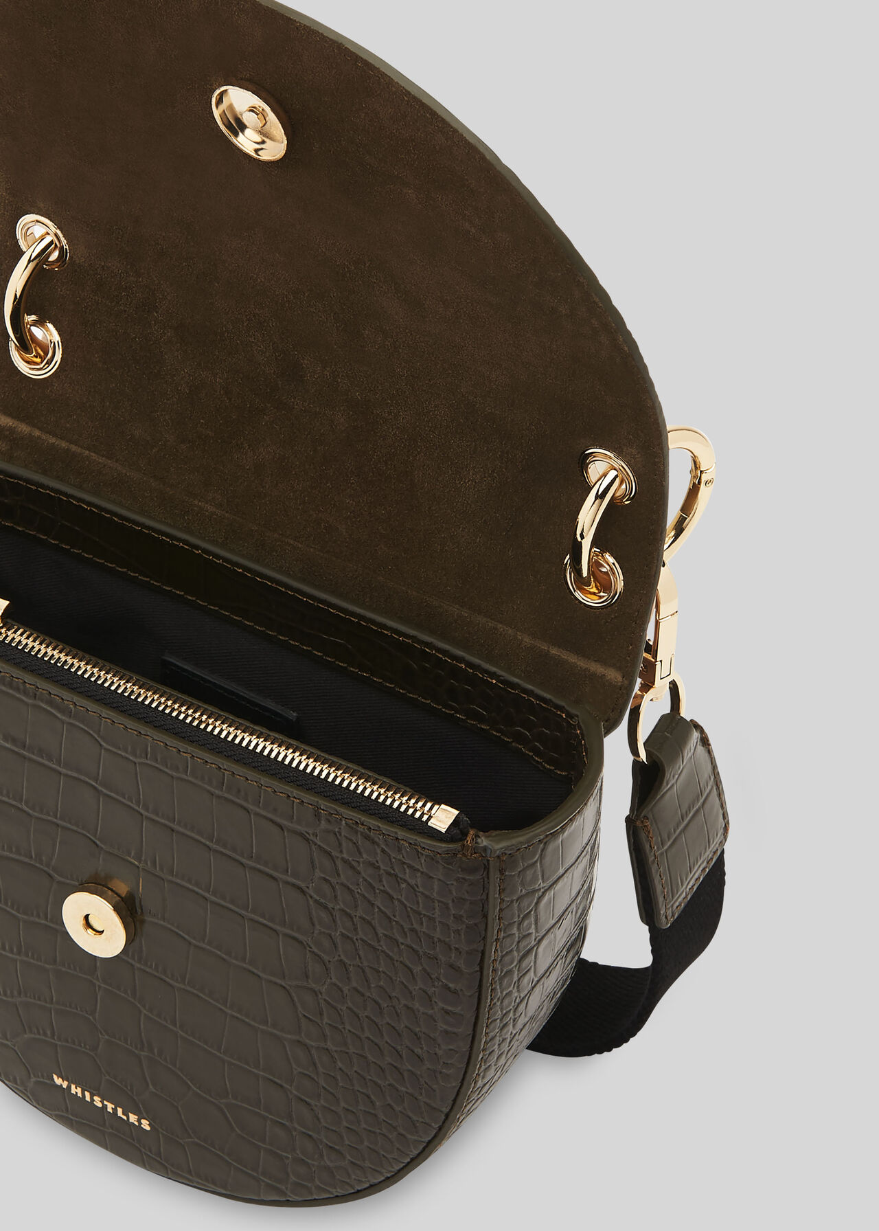 Dark Green Felix Resin Chain Saddle Bag WHISTLES