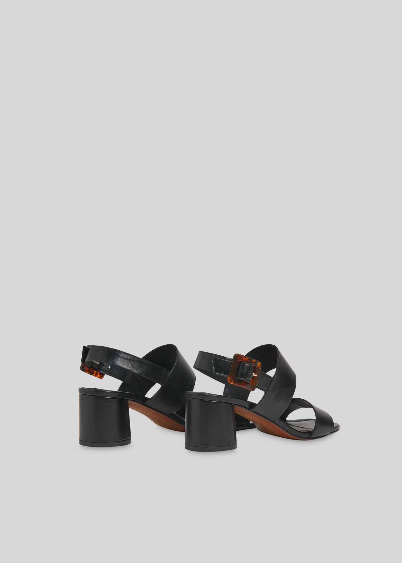 Avery Tort Buckle Sandal Black