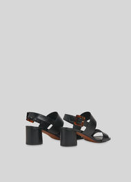 Avery Tort Buckle Sandal Black