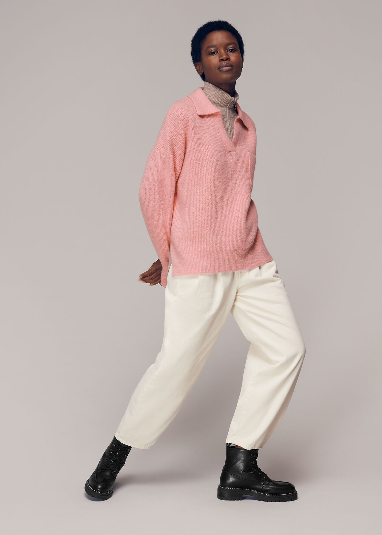 Rib Collar Sweater