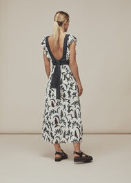 Subrina Printed Silk Dress White/Multi