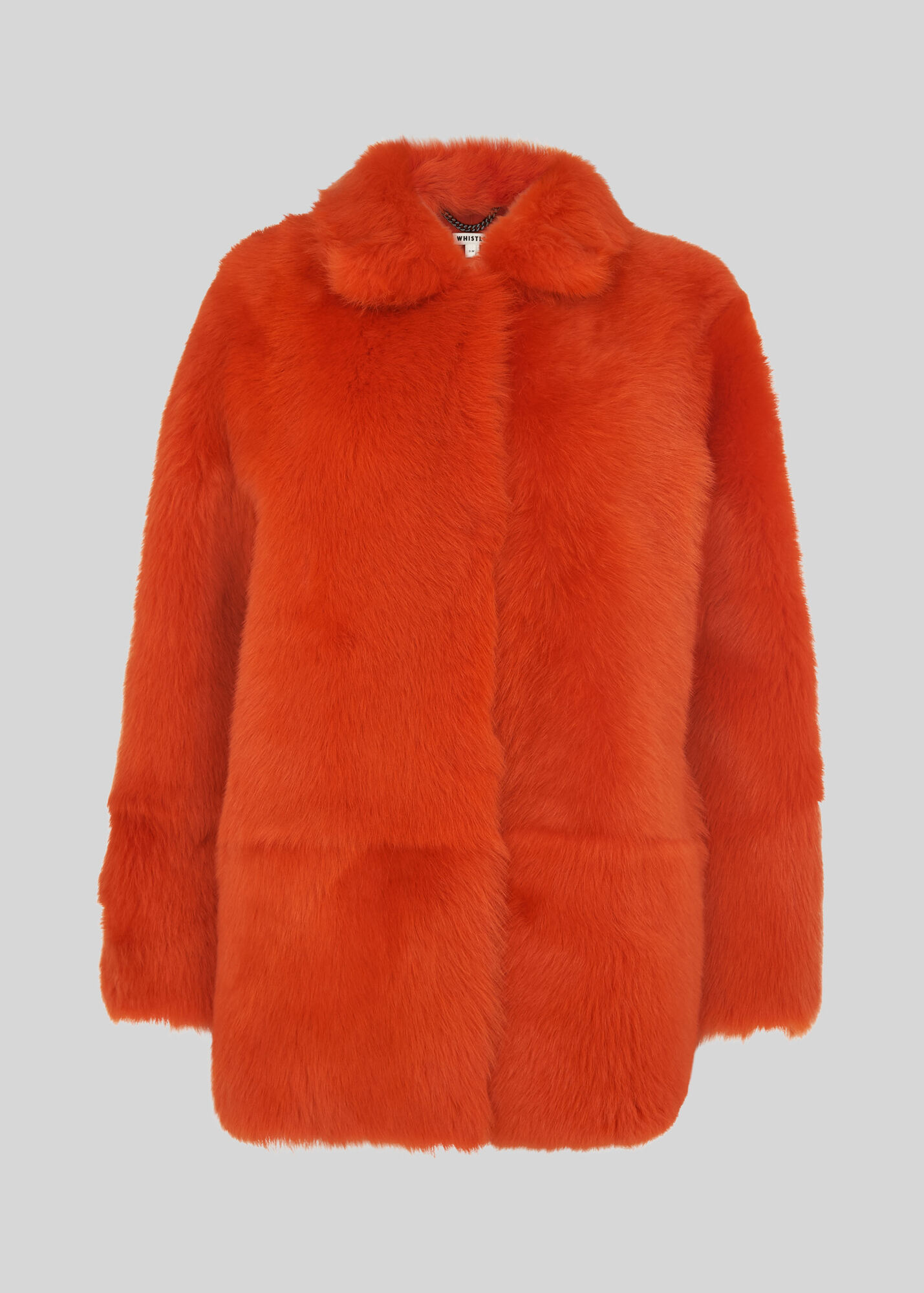 Orange Alba Shearling Coat WHISTLES