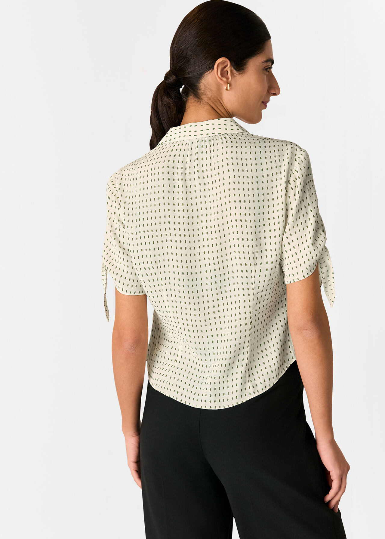 Oval Spot Tie Sleeve Shirt