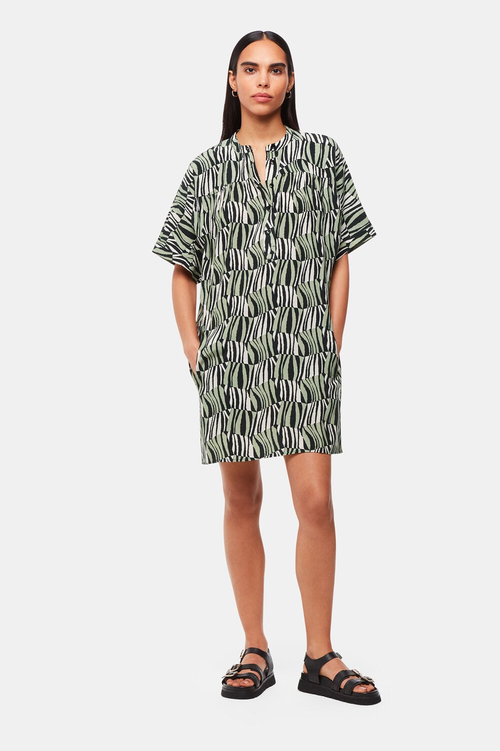 Checkerboard Tiger Print Dress