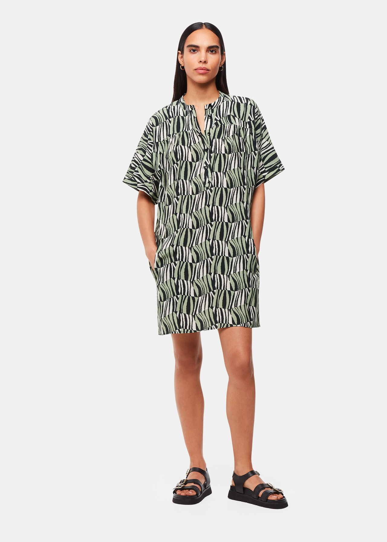 Checkerboard Tiger Print Dress