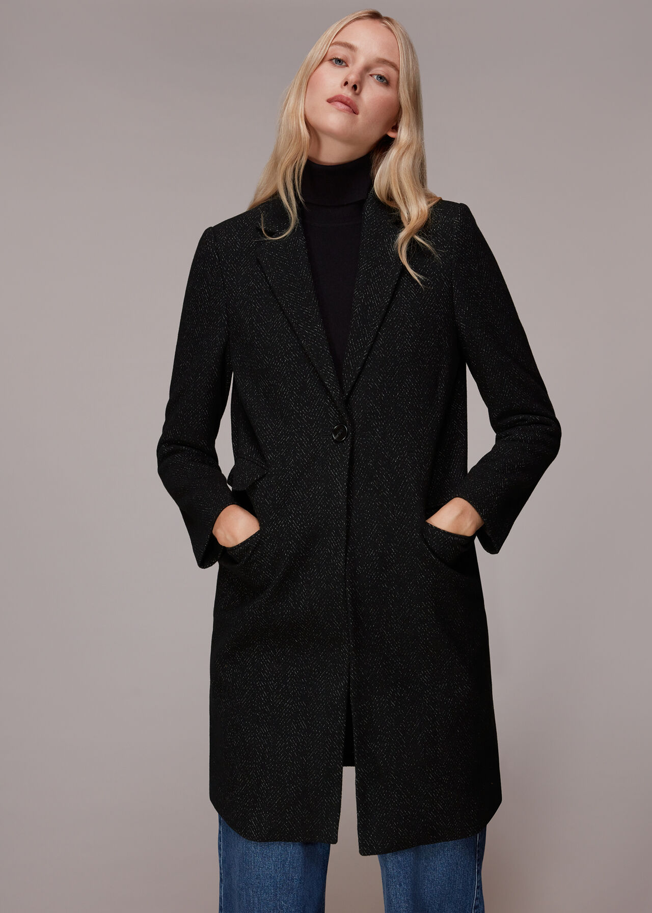 Wool Flecked Slimline Coat