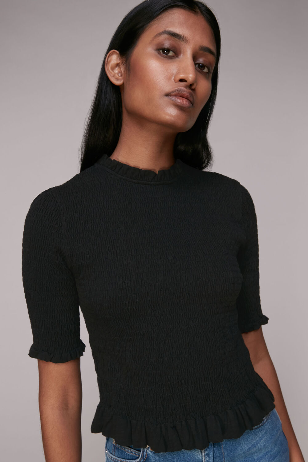 Short Sleeve Shirred Top