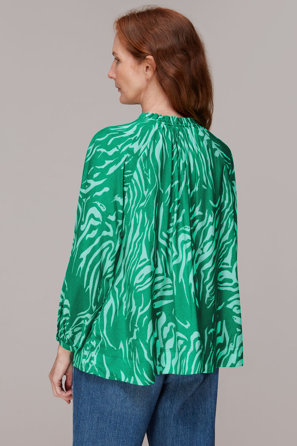 Green Tiger Print Blouse