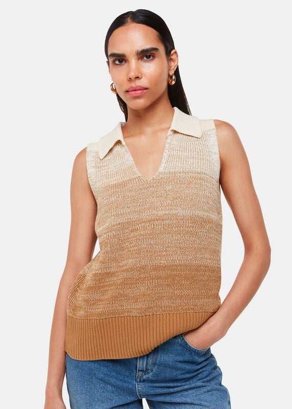 Multicolour Ombre Collar Tank