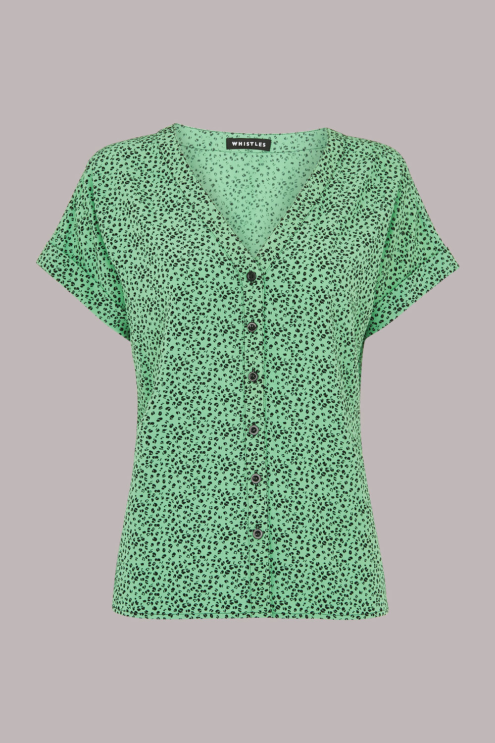 Ink Leopard Button Front Top