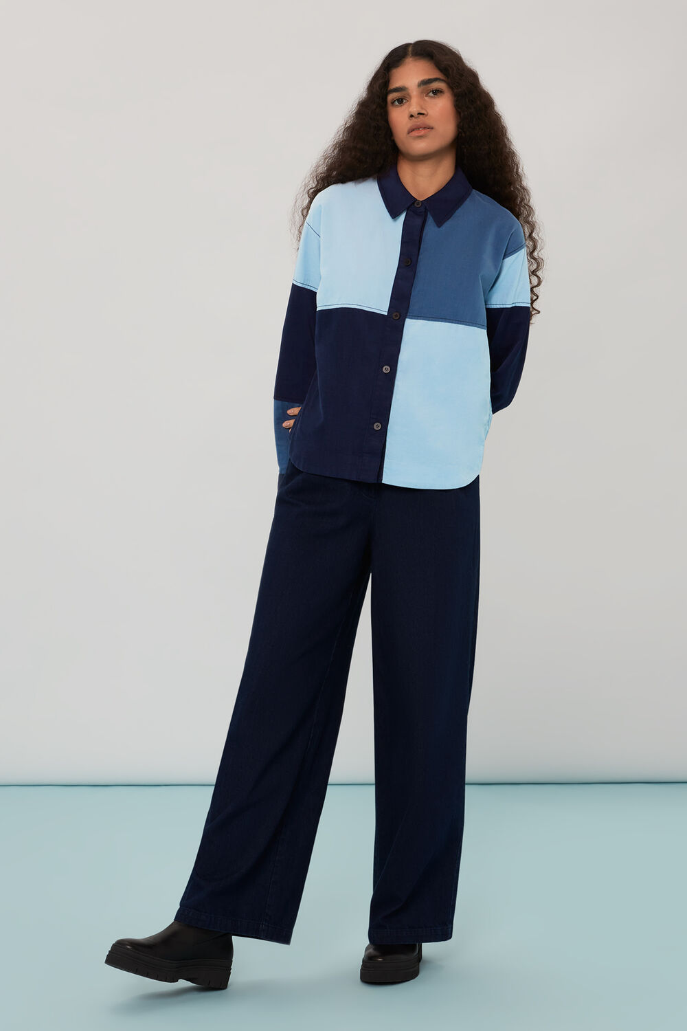 Annie Patchwork Cord Top