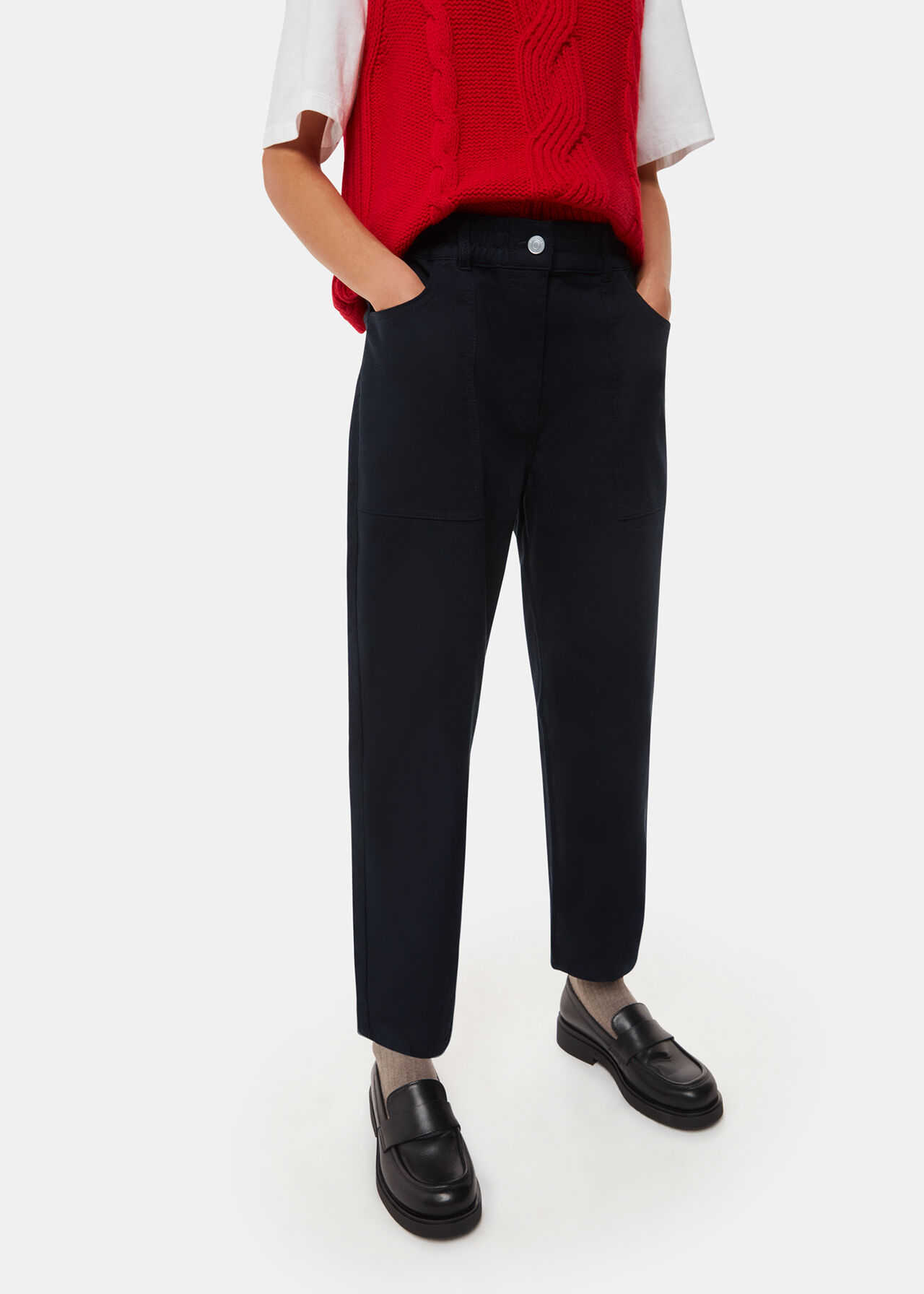 Whistles Tessa Casual Trousers Black