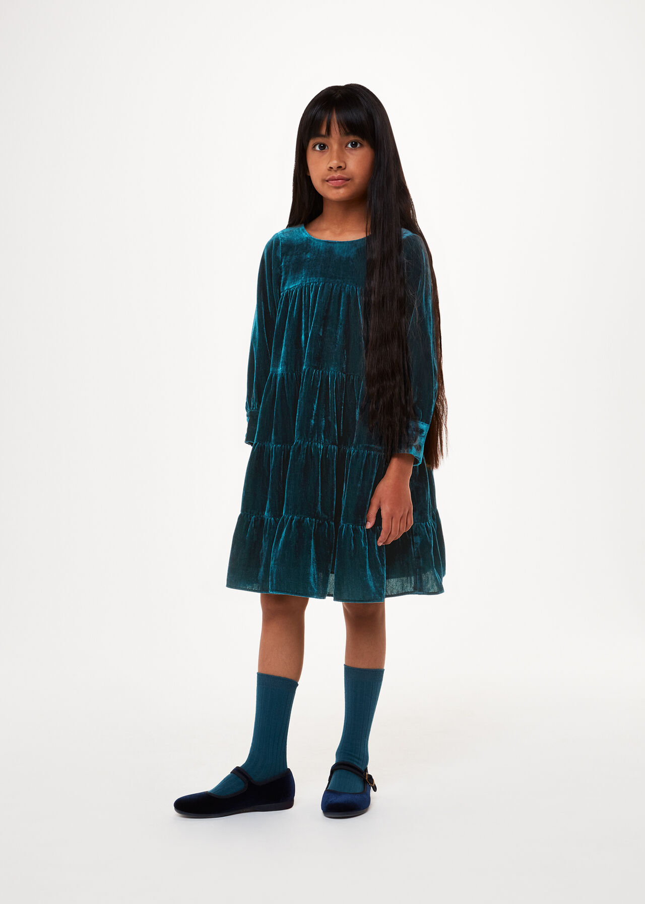 Sawyer Tiered Velvet Dress