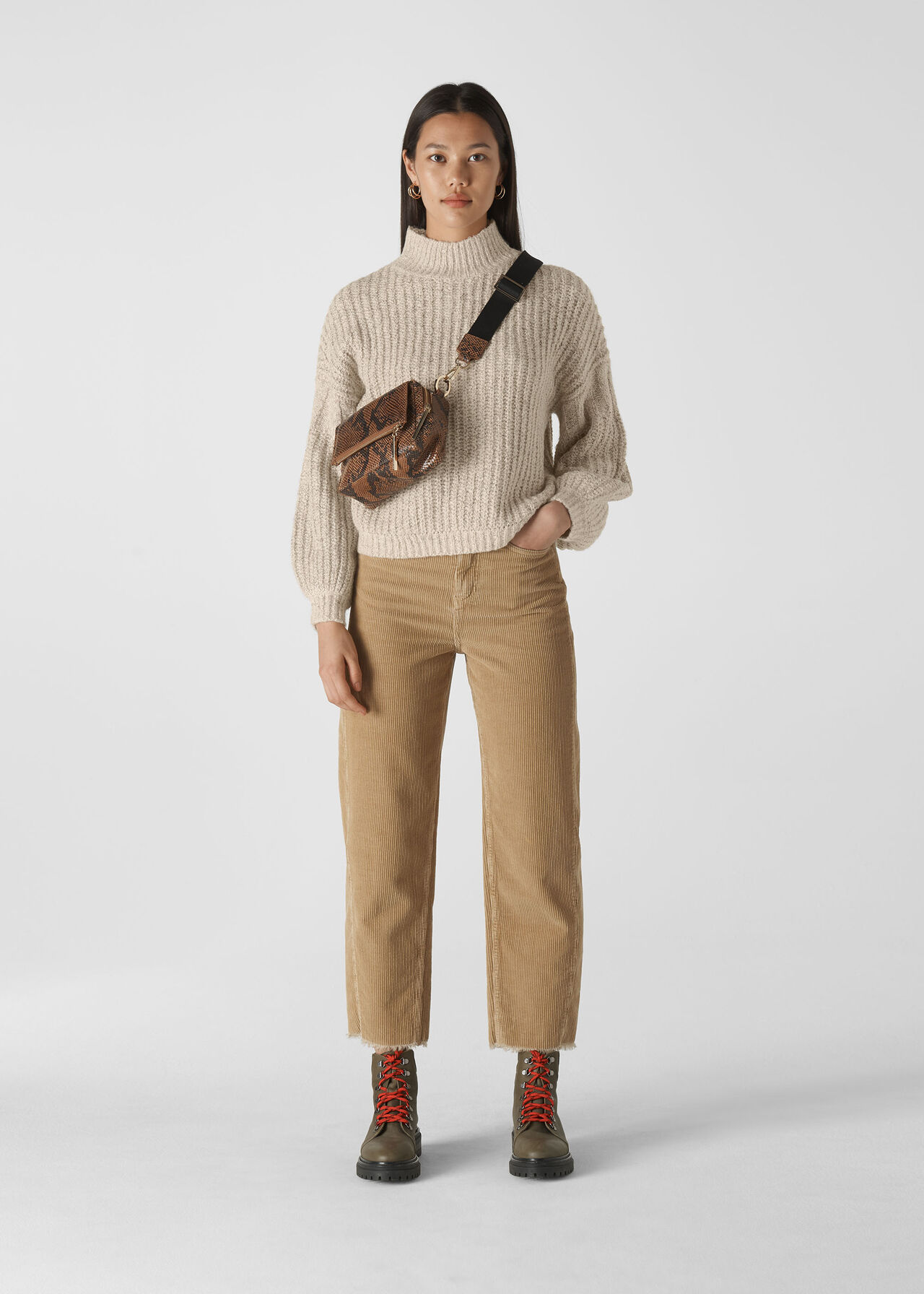 Multicolour Textured Rib Blouson Knit | WHISTLES