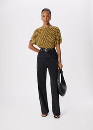 Ikat Spot Shirred Blouse