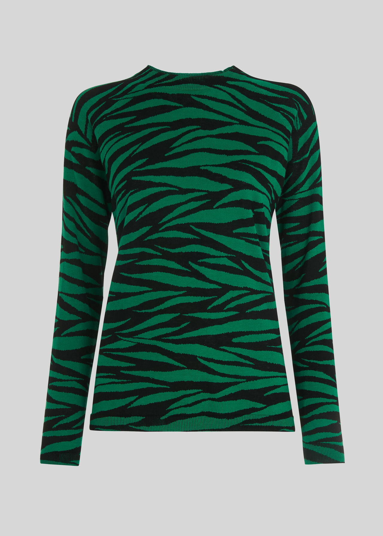 Tiger Stripe Crew Neck Knit Green/Multi