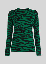 Tiger Stripe Crew Neck Knit Green/Multi