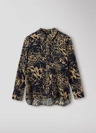 Patchwork Leopard Print Shirt