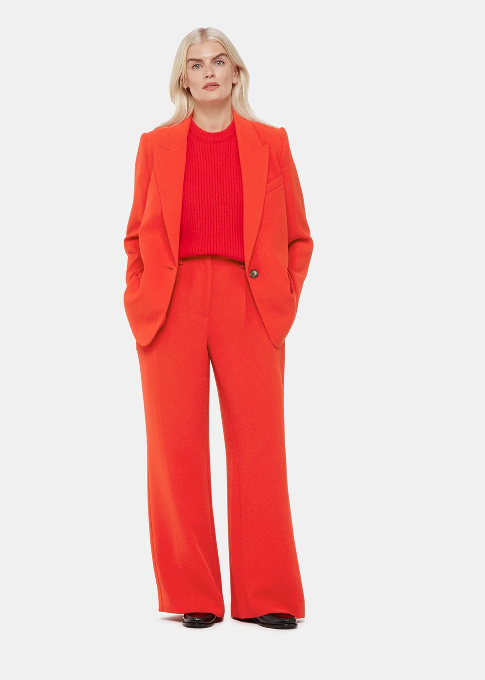 Petite Harper Crepe Wide Leg Trouser