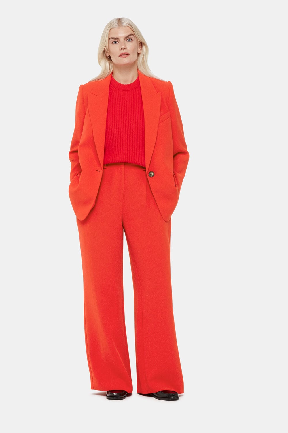 Petite Harper Crepe Wide Leg Trouser