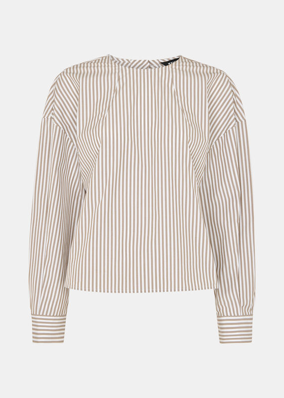 White Kirstie Cotton Stripe Blouse