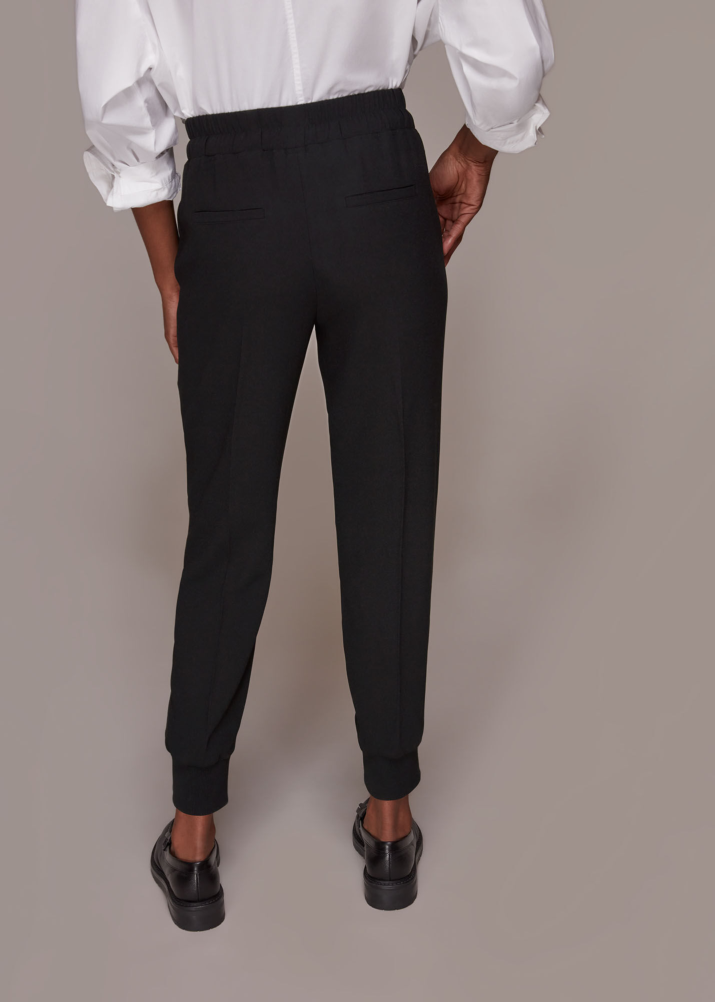 Black crepe joggers best sale