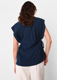 Button Down Tie Side Shirt