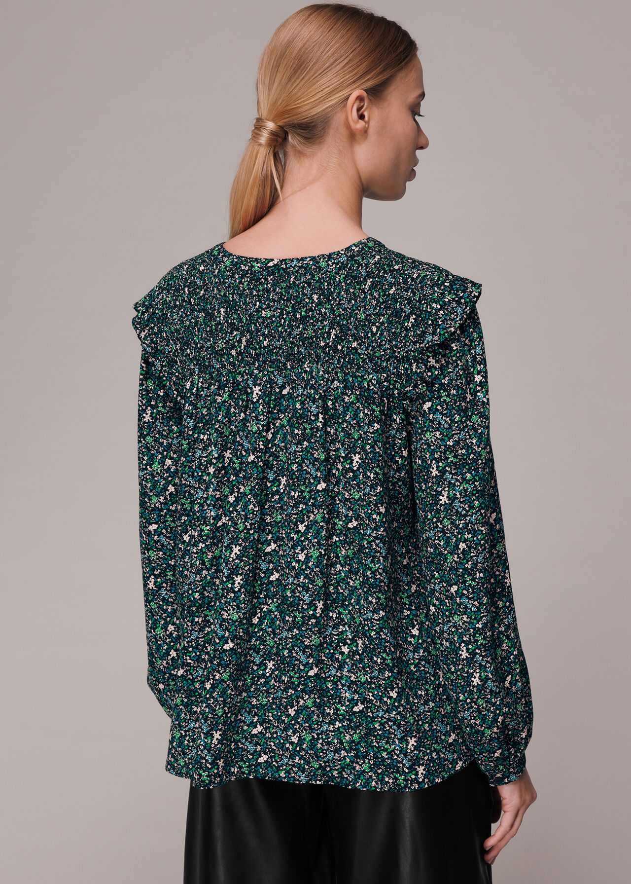 Midnight Garden Shirred Top