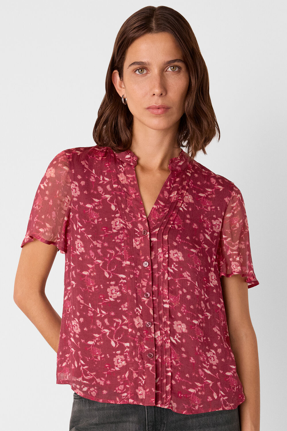 Ditsy Floral V Neck Blouse