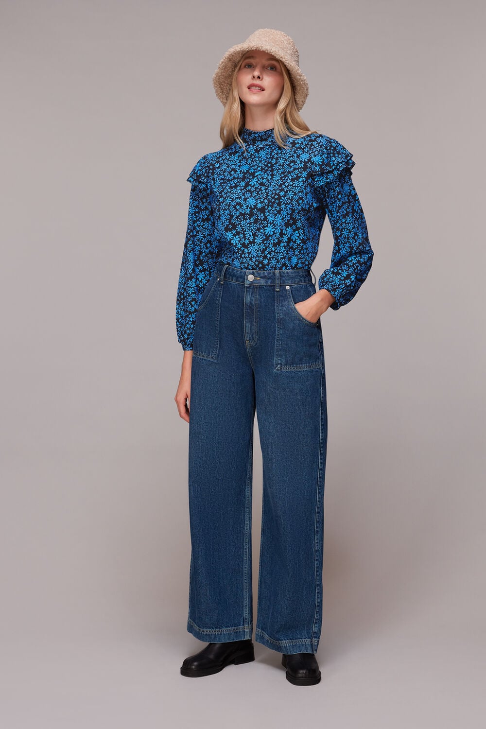 Boho Frill Shoulder Jersey Top