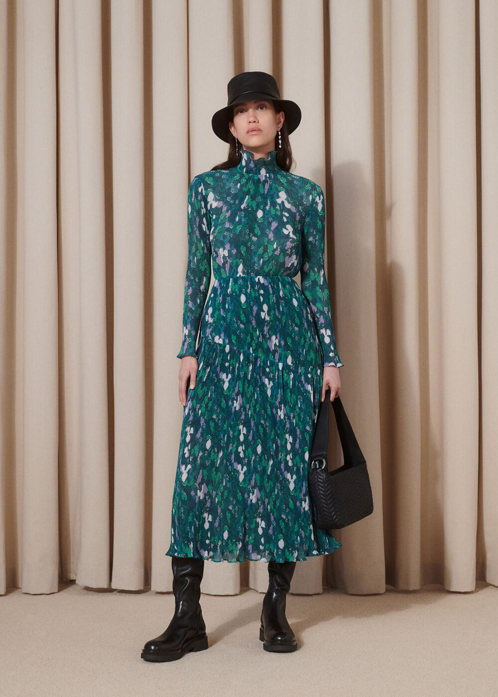 Kaleidoscope Plisse Midi Dress