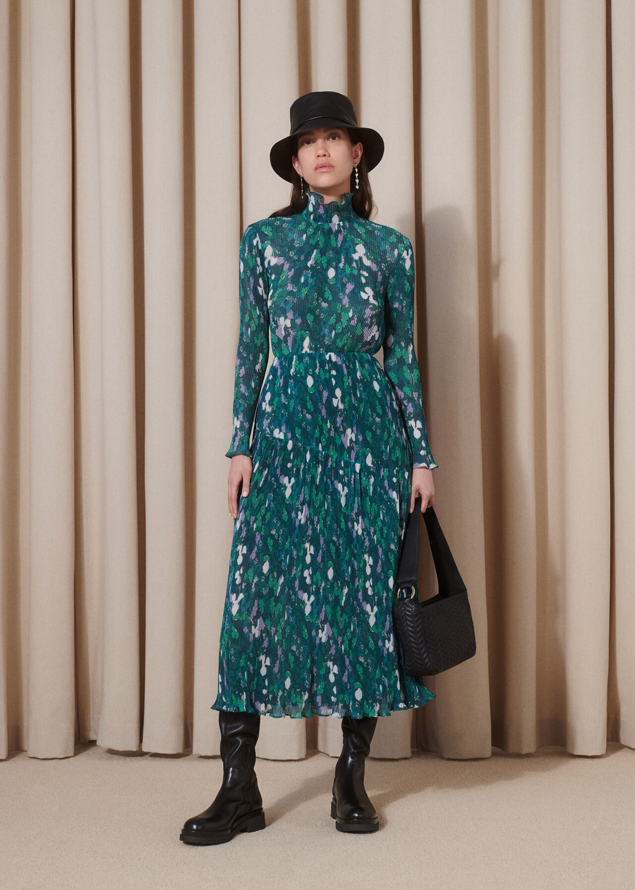 Kaleidoscope Plisse Midi Dress