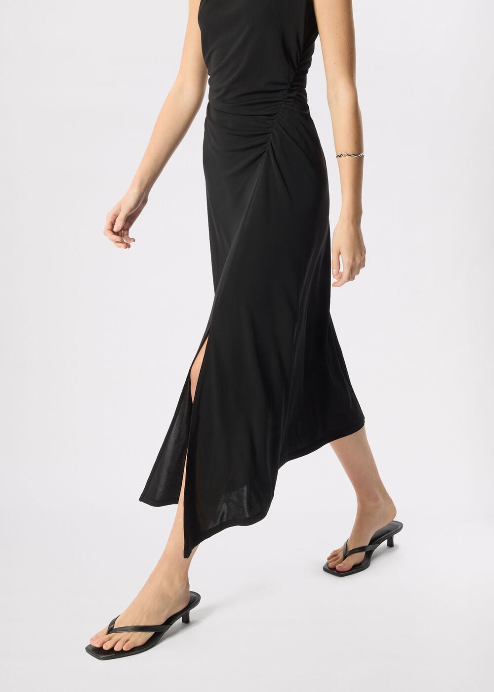 Ruched Halter Jersey Dress