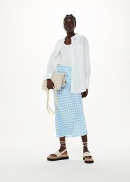 Two Tone Tile Bias Cut Skirt