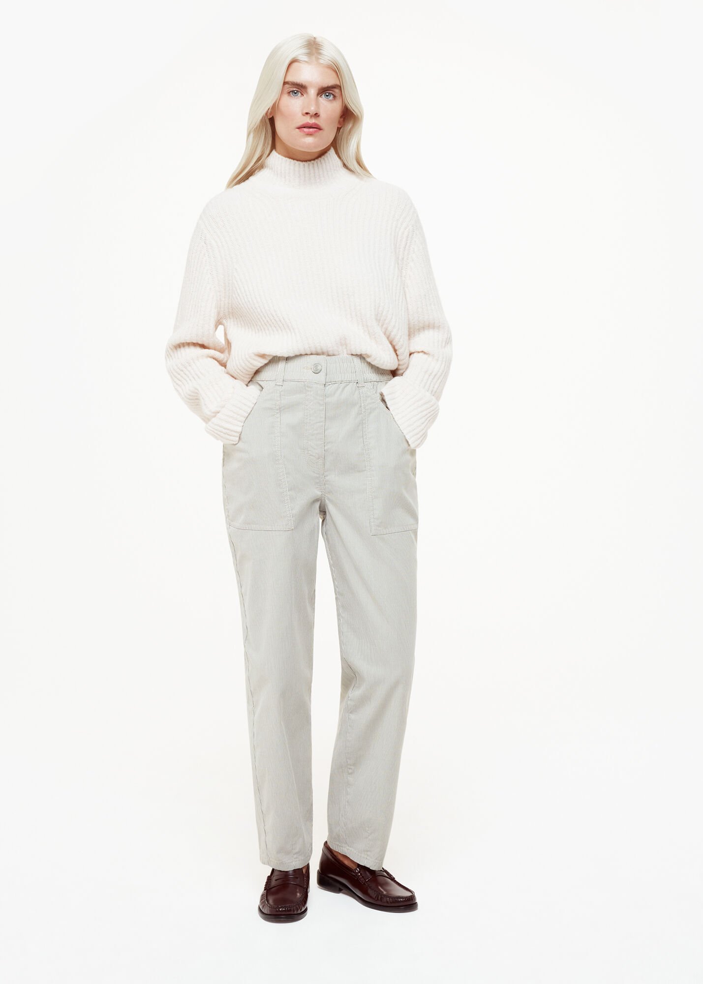 Striped petite trousers top