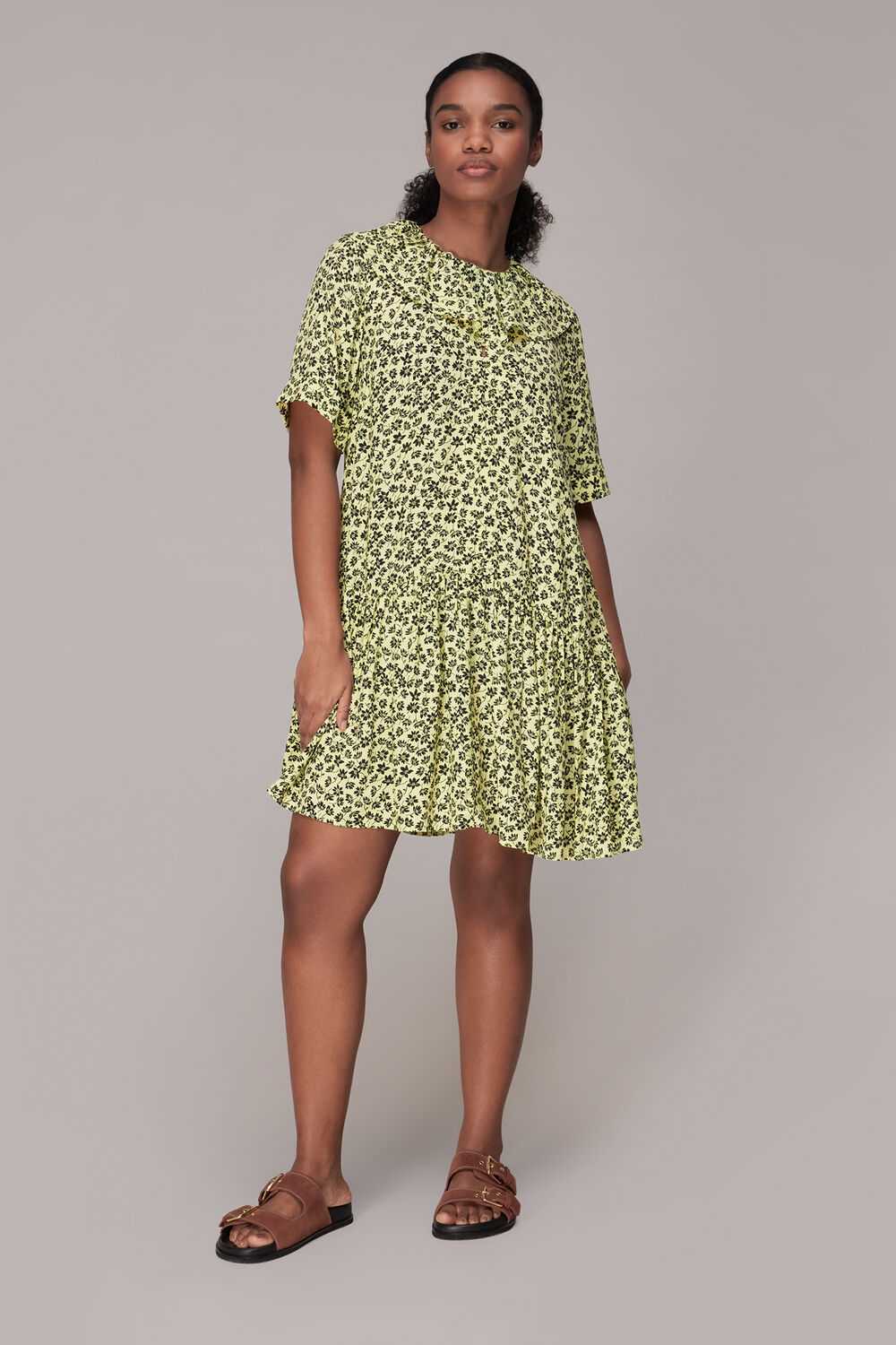 Yellow Buttercup Floral Print Dress
